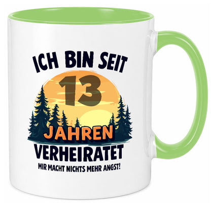 Ich bin Verheiratet | 13. Hochzeitstag Ehepaar v2 lustiger Spruch Geschenk Tasse