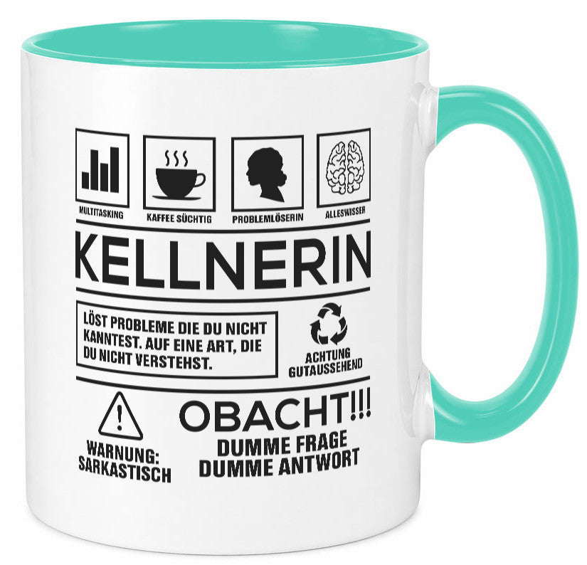 Achtung Probleme Kellnerin | Beruf kellnern Bedienung lustiger Spruch Geschenk