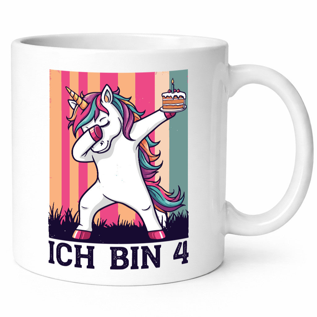 4 Geburtstag | Einhorn Damping Mädchen lustig Geschenkidee Geschenk Tasse