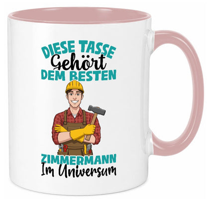 Im Universum: Zimmermann | Handwerker Holzbau Humor Geschenkidee Tasse