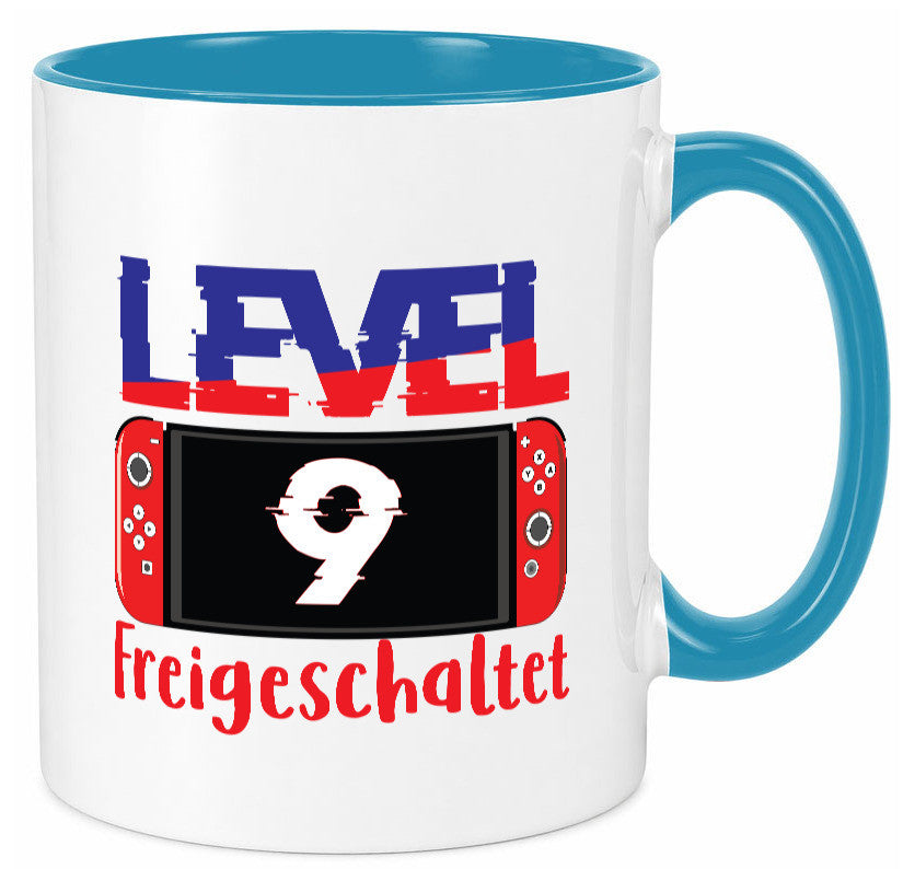 Level 9 Freigeschaltet | 9. Geburtstag Zocker Gamer Humor Geschenkidee Tasse