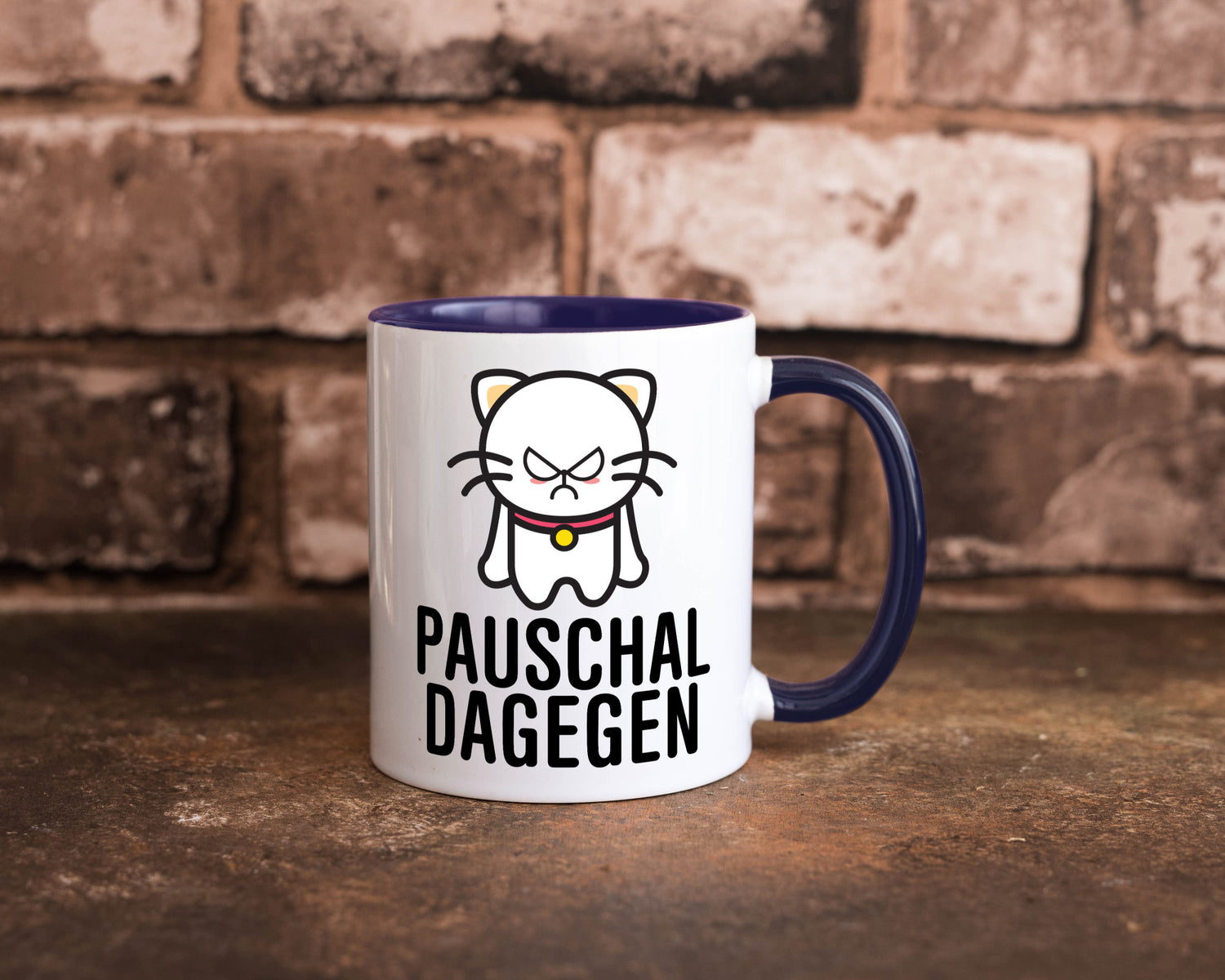 Pauschal dagegen | Katze Wut Geschenk Tierliebhaber Humor lustiger Spruch Tasse