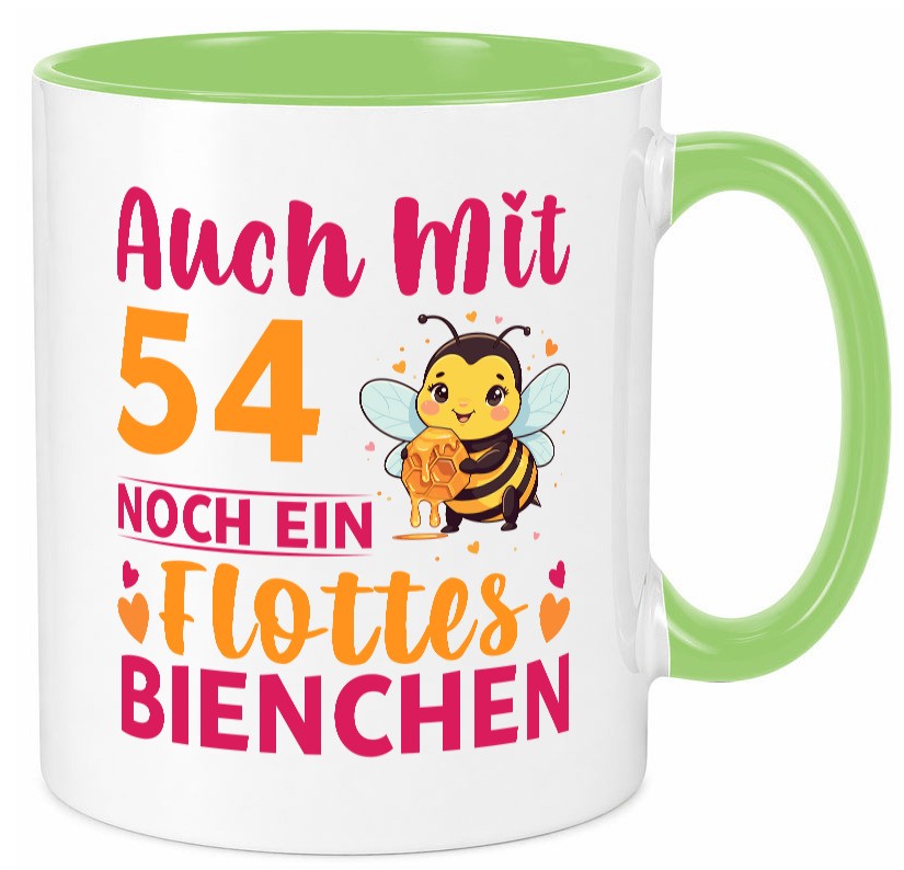 54. Geburtstag | Flottes Bienchen 54 Jahre lustig Geschenkidee Geschenk Tasse