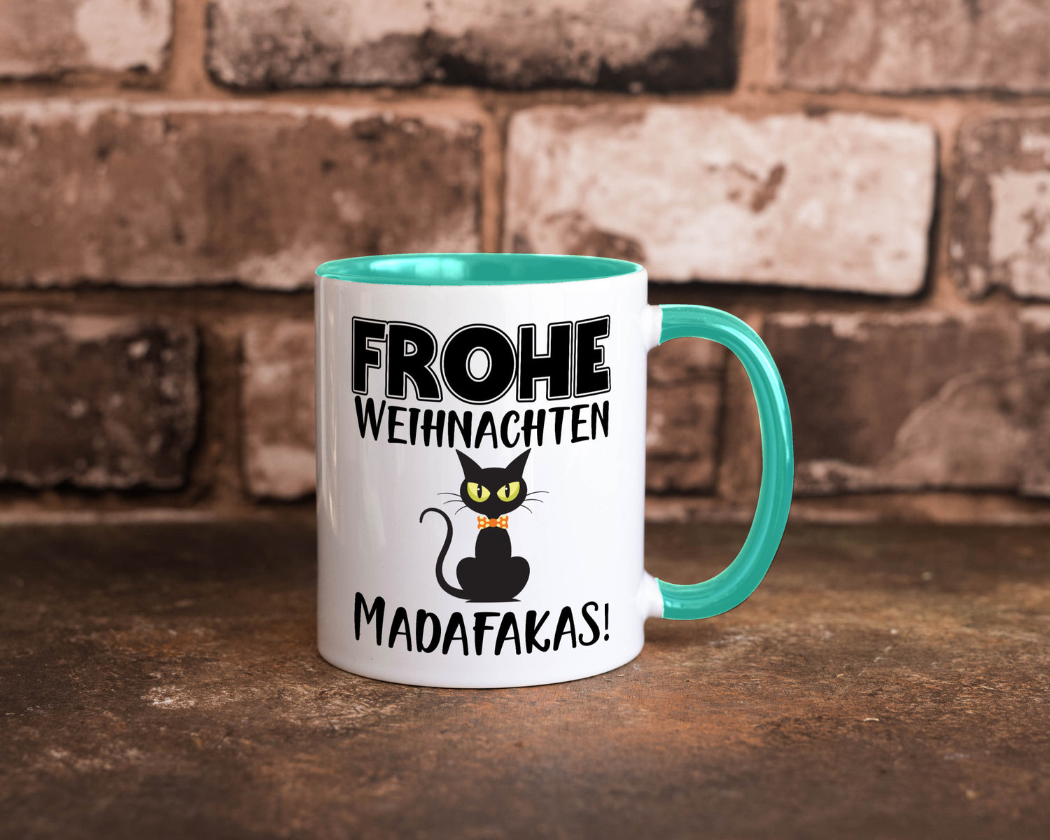 Frohe Weihnachten Madafakas! | Katze Tasse Vintage lustiger Spruch Geschenk