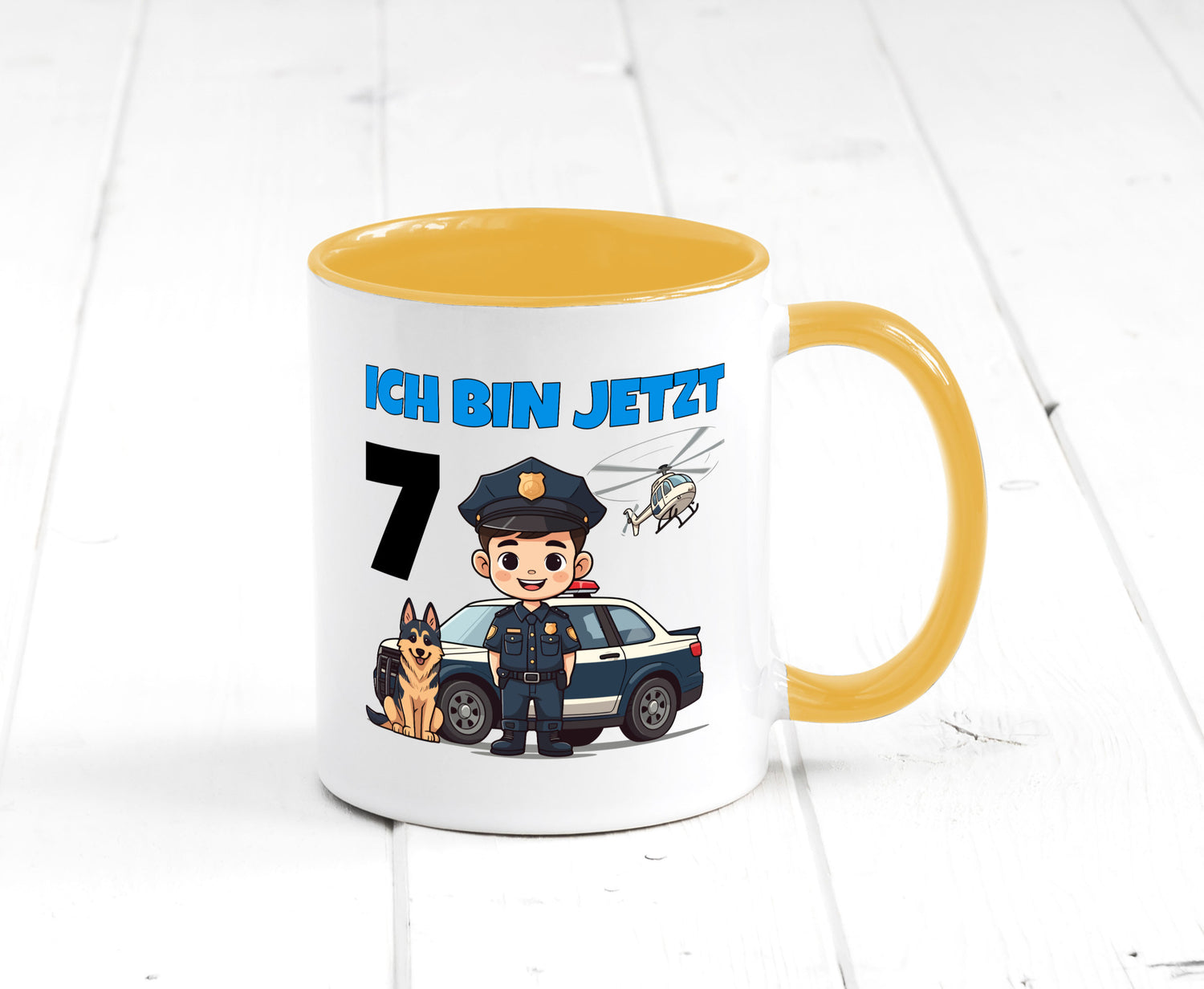 7. Geburtstag | 7 Jahre Polizei Kind Polizeiauto Humor Geschenkidee Tasse