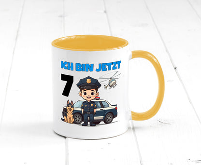 7. Geburtstag | 7 Jahre Polizei Kind Polizeiauto Humor Geschenkidee Tasse