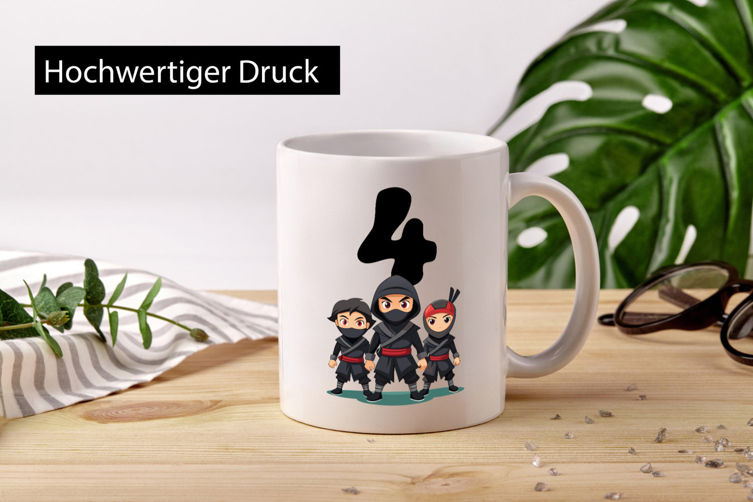 4. Geburtstag | 4 Jahre Ninja lustig Geschenkidee Geschenk Tasse