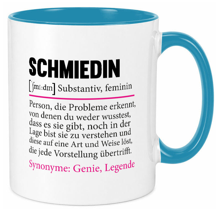 Schmiedin | Schmied Beruf Schmiederei lustig v2 Humor Arbeit Kollegen Büro Tasse