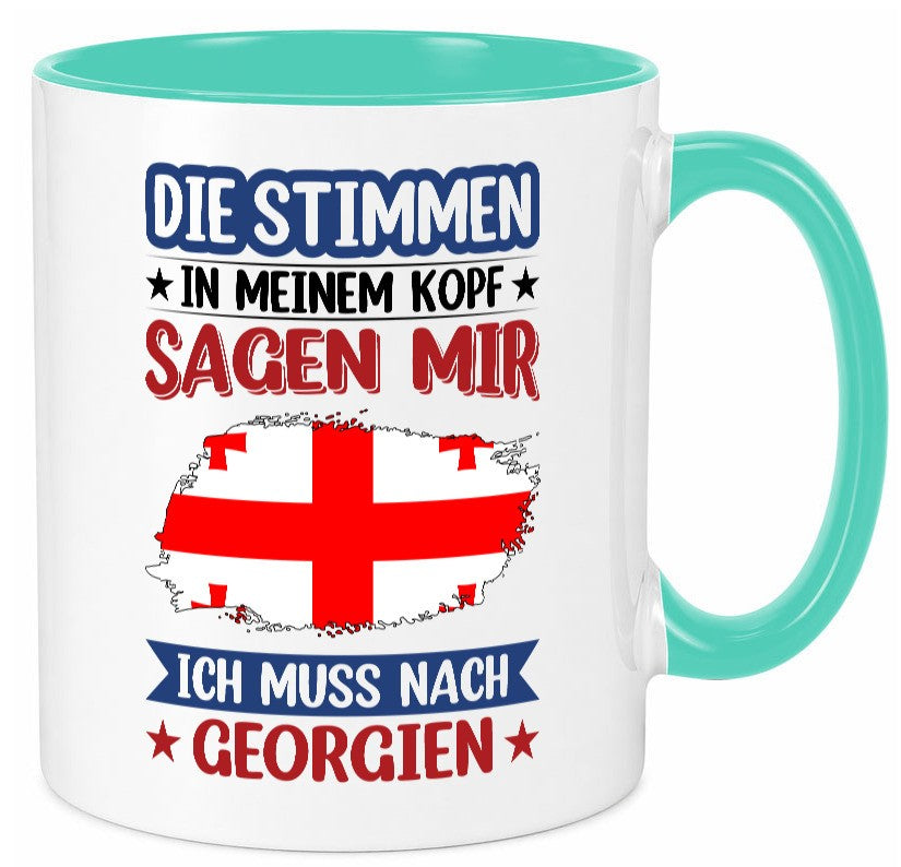 Georgien | Urlaub Stimmen in meinem Kopf Traumland Geschenkidee Humor Tasse