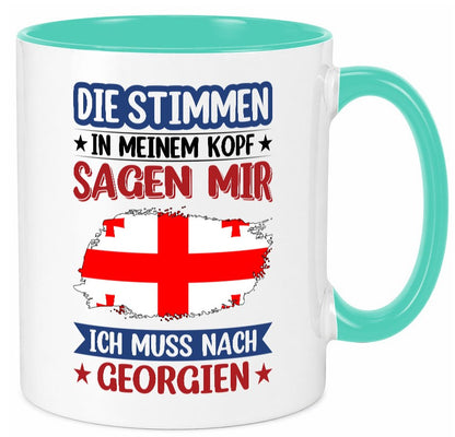 Georgien | Urlaub Stimmen in meinem Kopf Traumland Geschenkidee Humor Tasse