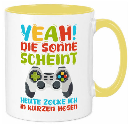 Sommer | in Kurze Hosen Zocken Zocker Gamer lustig Humor Geschenkidee Geschenk Tasse