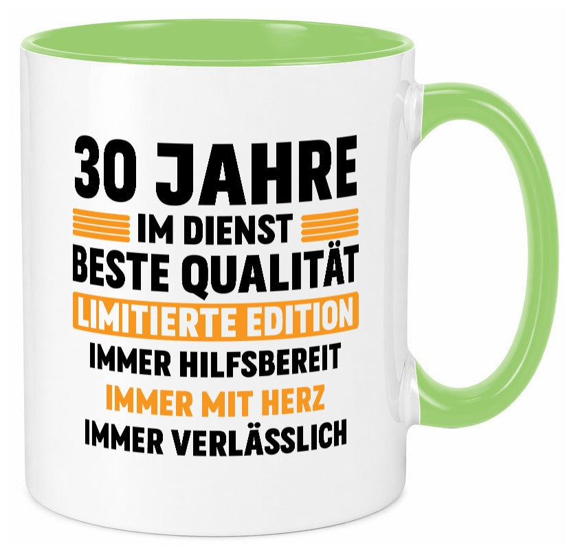 30 Jahre im Dienst | Jubiläum Arbeit v2 Geschenk Kollegen Büro lustiger Spruch Tasse