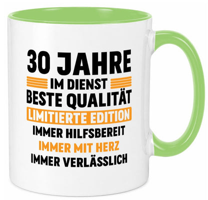 30 Jahre im Dienst | Jubiläum Arbeit v2 Geschenk Kollegen Büro lustiger Spruch Tasse