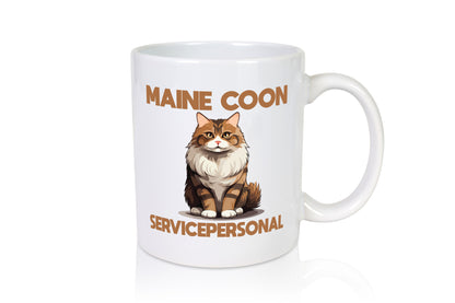 Maine Coon Servicepersonal | Katze Humor Tierliebhaber Geschenkidee Tasse