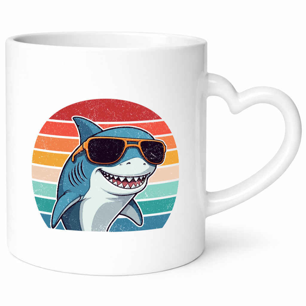 Retro Hai | in Sonnebrille Sunset v2 lustiger Spruch Geschenk Humor