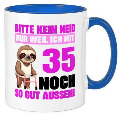 35. Geburtstag | Bitte kein neid Faultier 35 Jahre lustig Geschenkidee Geschenk Tasse