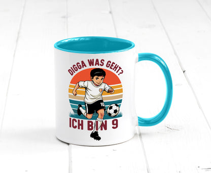 9 Geburtstag | Jahre Digga was geht ab Fußball lustig Geschenkidee Geschenk