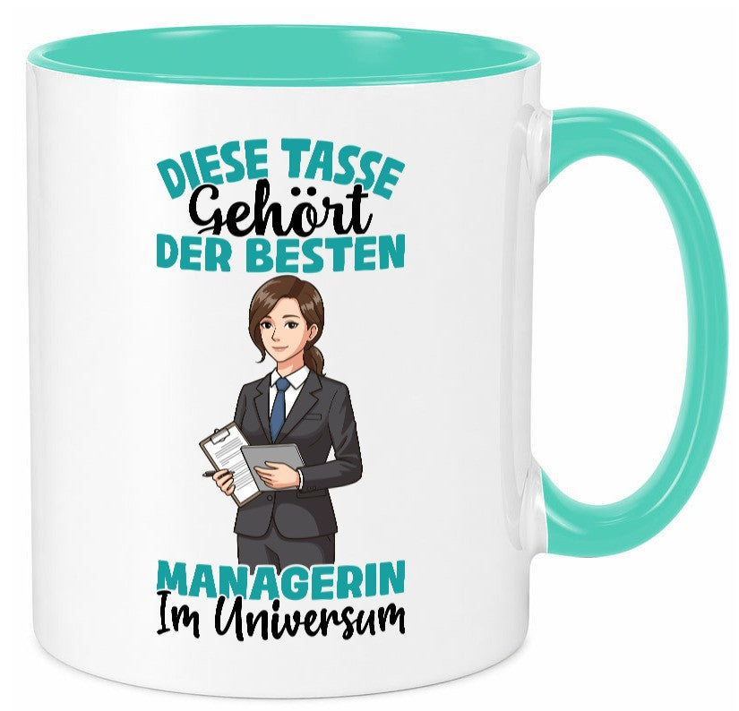 Im Universum: Managerin | Management Geschenkidee Humor Tasse