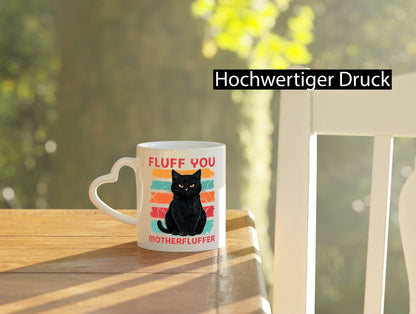 Fluff you Motherfluffer | Schwarze Katze Böse Humor Tierliebhaber Geschenkidee