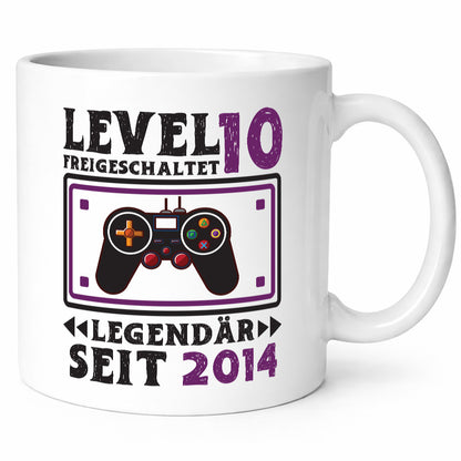 Level 10 Freigeschaltet | 10. Geburstag Zocker 2014 Geschenkidee Humor Tasse