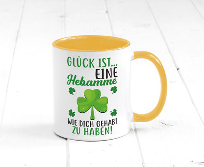 Hebamme Dankeschön | Dankes Tasse Kleeblätter Glück Humor Geschenkidee