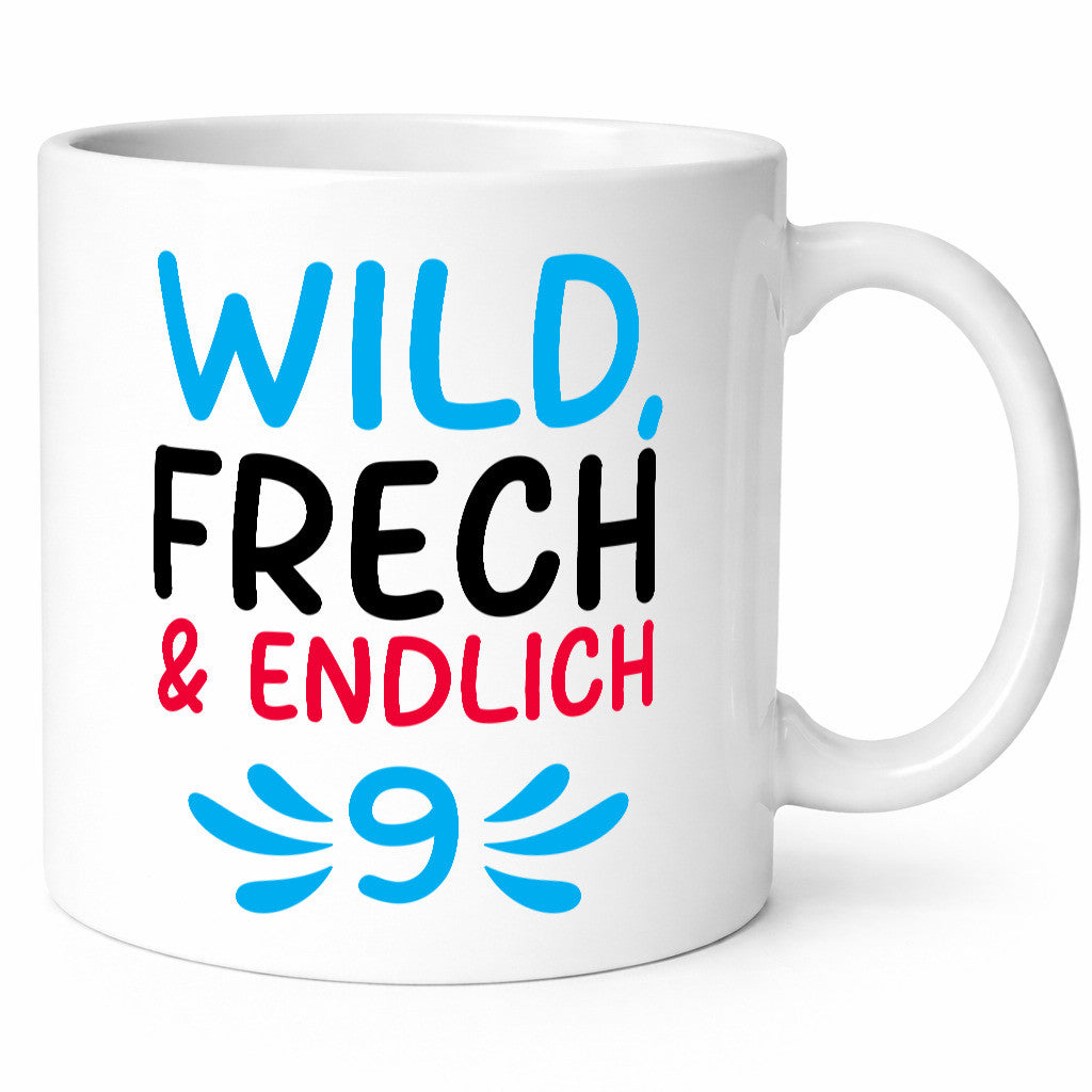 9. Geburtstag | 9 Jahre Wild &amp; Frech lustig Geschenkidee Geschenk Tasse