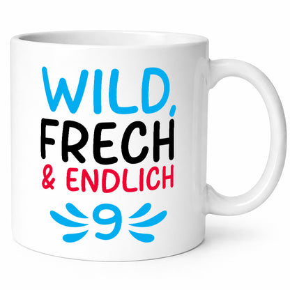 9. Geburtstag | 9 Jahre Wild &amp; Frech lustig Geschenkidee Geschenk Tasse