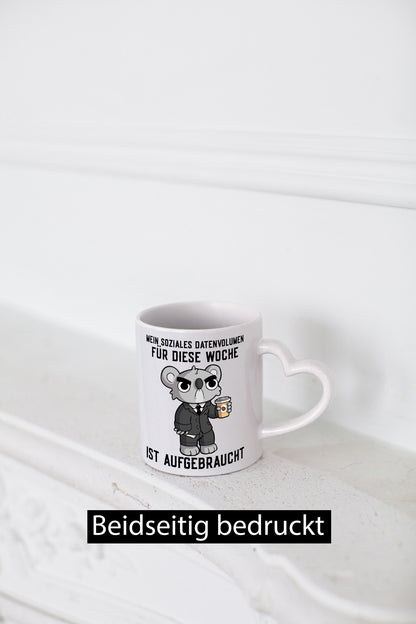 Soziales Datenvolumen | wütender Bär Einzelgänger Nerd Geschenkidee Humor Tasse