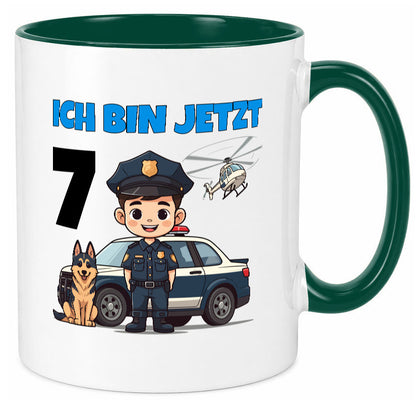 7. Geburtstag | 7 Jahre Polizei Kind Polizeiauto Humor Geschenkidee Tasse
