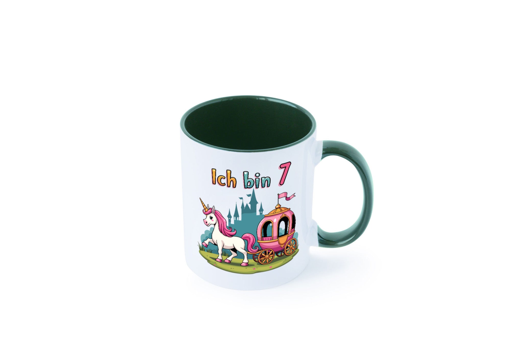 7. Geburtstag | Prinzessin in Kutsche Einhorn lustiger Spruch Geschenk