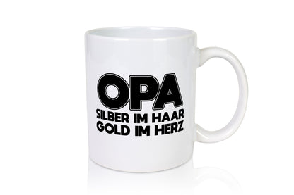 Opa silber im Haar, Gold Herz | Ffrisur Haarfarbe lustiger Spruch Geschenk