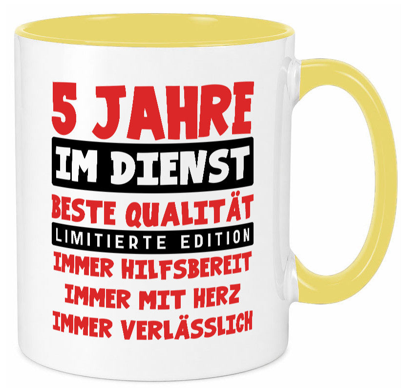 5 Jahre im Dienst | Jubiläum Arbeit v9 Geschenk Kollegen Büro lustiger Spruch Tasse