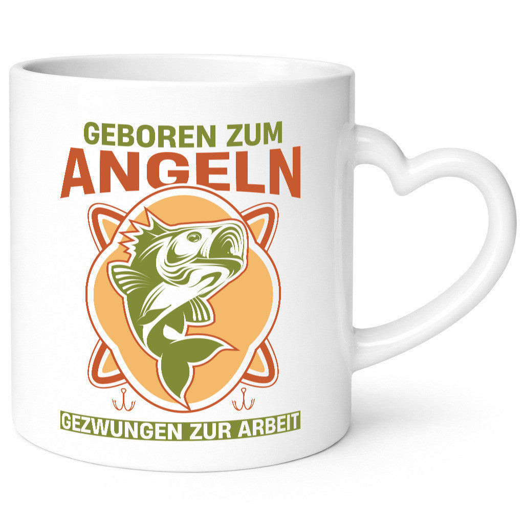 Geboren zum Angeln gezwungen zur Arbeit | Angler Fische lustig Kollegen Büro