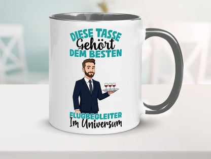 Im Universum: Flugbegleiter | Steward Flughafen Humor Geschenkidee Tasse