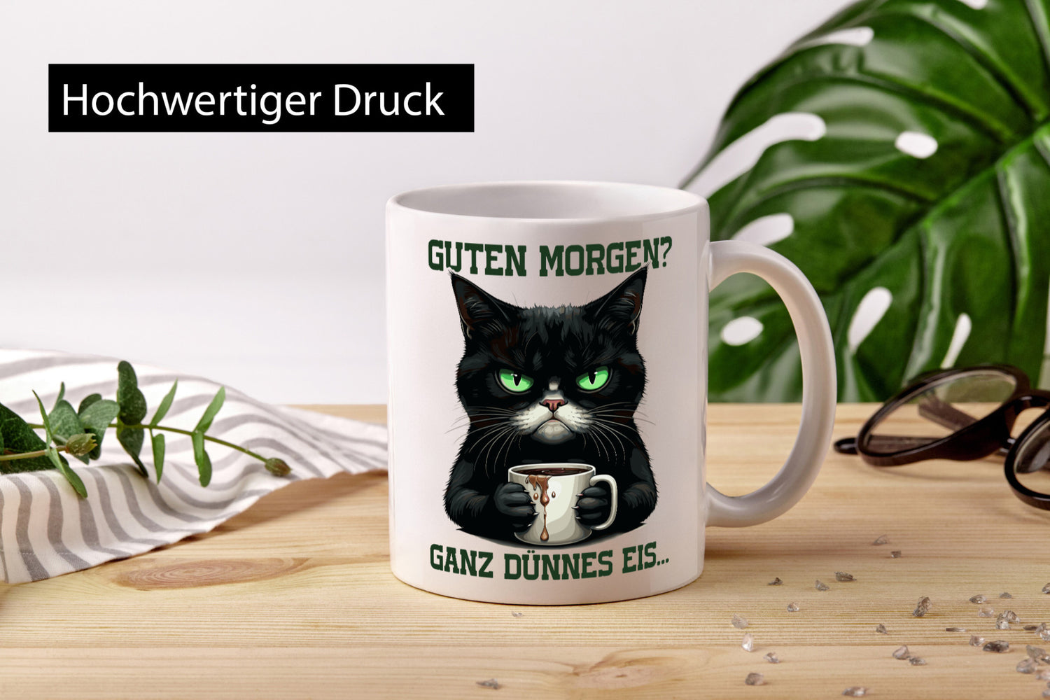 Guten Morgen ganz dünnes Eis | Böse Katze lustig Tierliebhaber Humor Geschenk