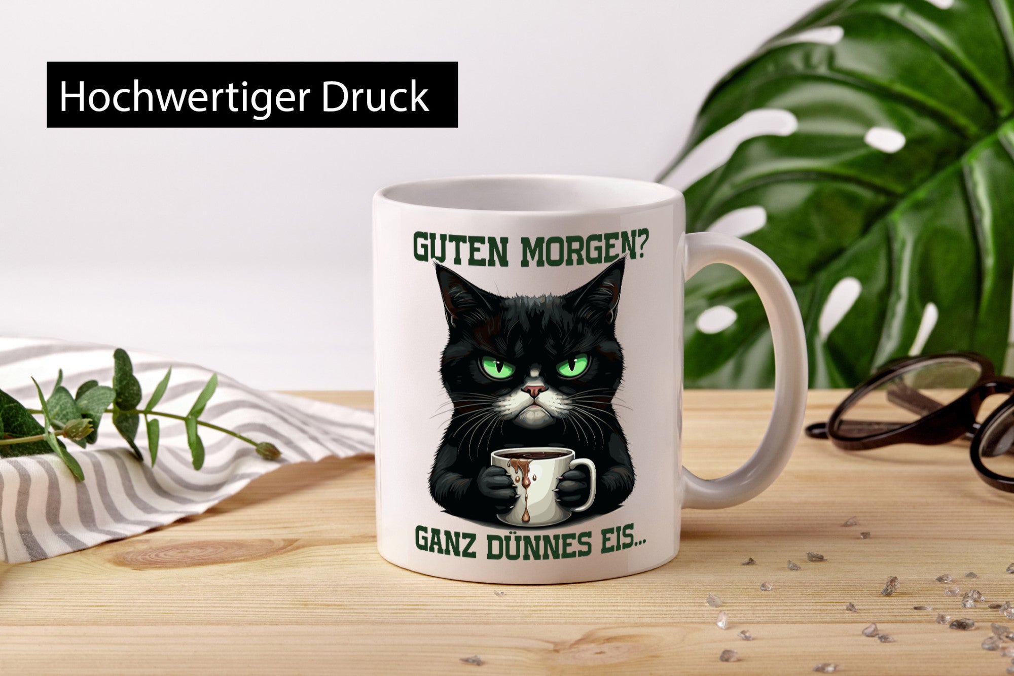 Guten Morgen ganz dünnes Eis | Böse Katze lustig Tierliebhaber Humor Geschenk