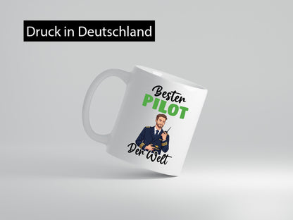 Bester Pilot | Flugzeug Piloten v2 Humor Geschenkidee Tasse