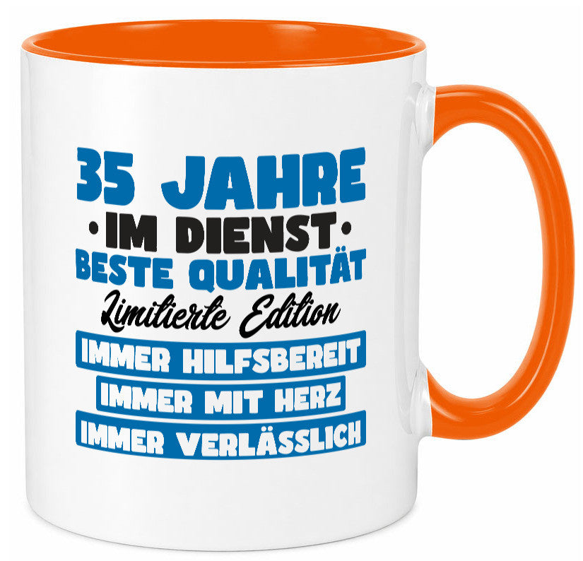35 Jahre im Dienst | Jubiläum Arbeit v7 Geschenk Kollegen Büro lustiger Spruch Tasse