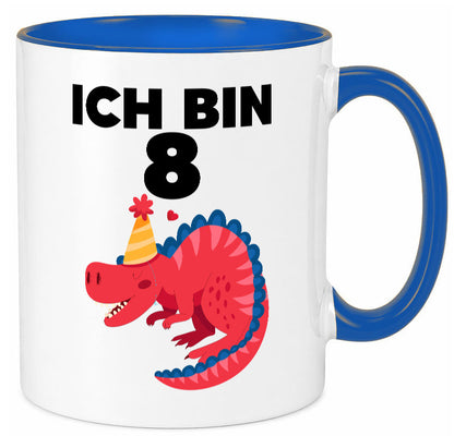 8. Geburtstag | Dino Dinosaurier 8 Jahre lustig Geschenkidee Geschenk Tasse