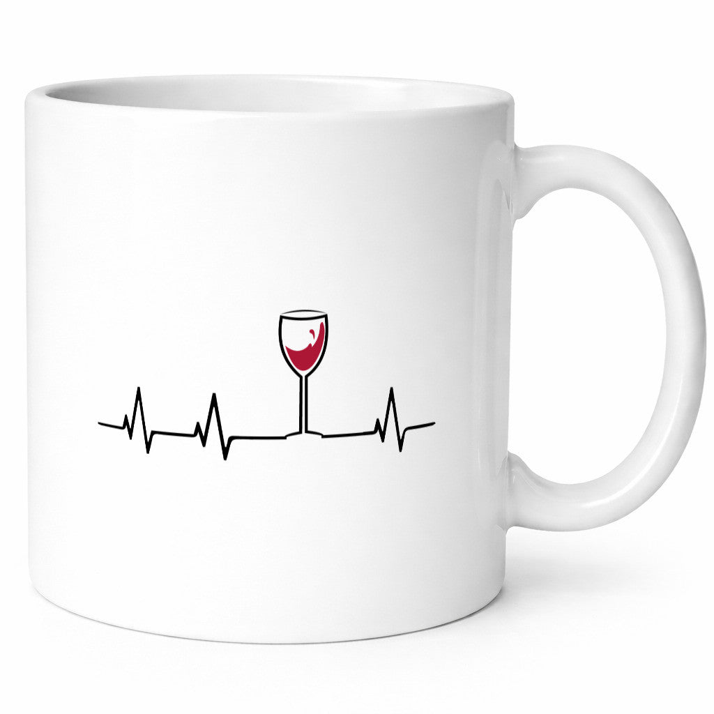 Wein Herzschlag | Rotwein Glas Trinker Winzer Humor Geschenkidee Tasse
