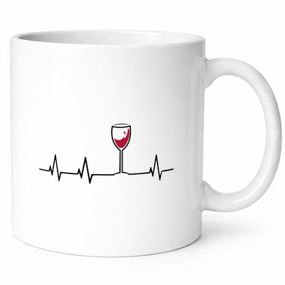 Wein Herzschlag | Rotwein Glas Trinker Winzer Humor Geschenkidee Tasse