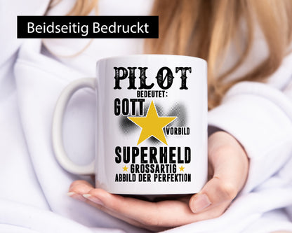 Bedeutung von Pilot | Flugzeug Piloten lustig Humor Geschenkidee Geschenk Tasse
