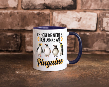 Ich denke an Pinguine Geschenkidee Humor Tasse