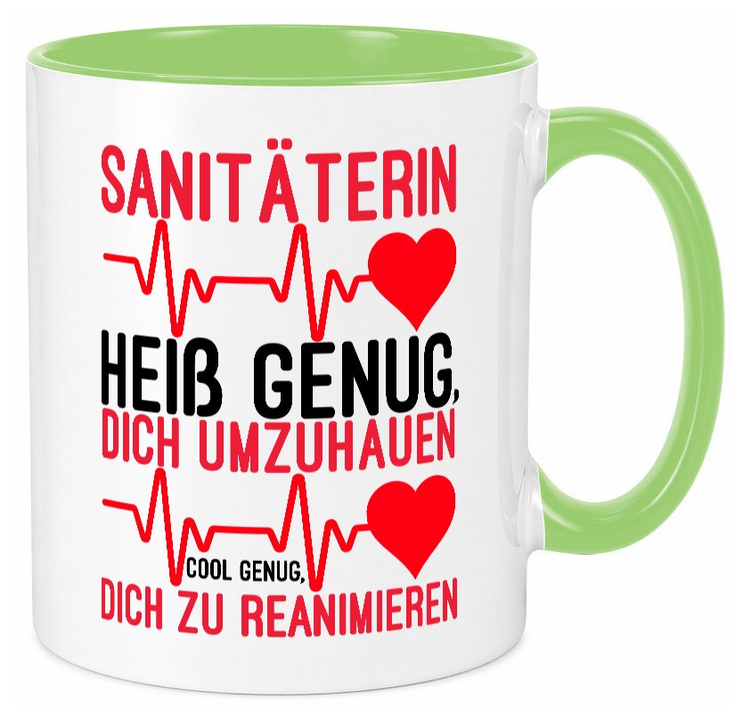 Heiße Sanitäterin | Reanimation Puls Rettungsdienst lustiger Spruch Geschenk Tasse