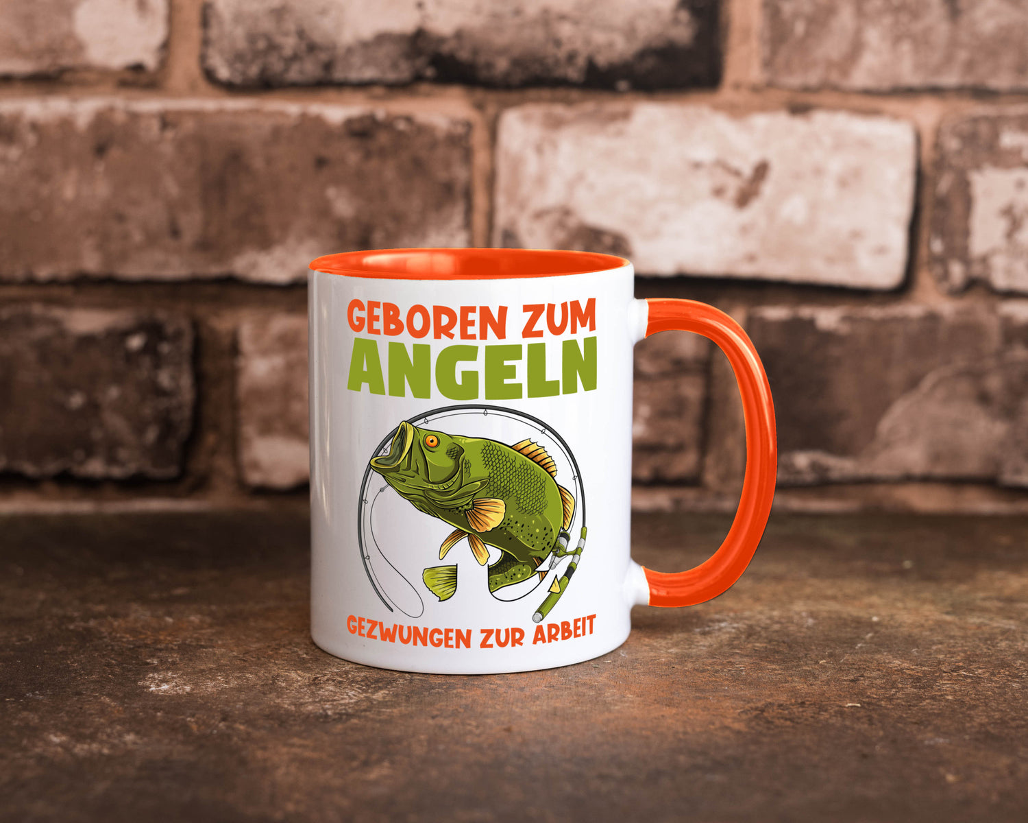 Geboren zum Angeln | Angler Tasse Fischer Spruch Humor Geschenkidee
