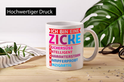 Ich bin eine Zicke | Definition süßes Mädchen v2 Geschenkidee Humor Tasse