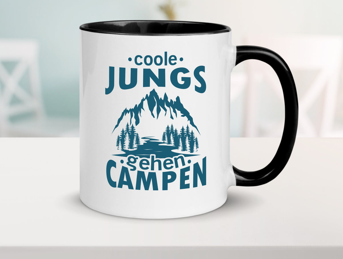 Coole Jungs gehen Campen | Berge See Geschenkidee Humor Tasse