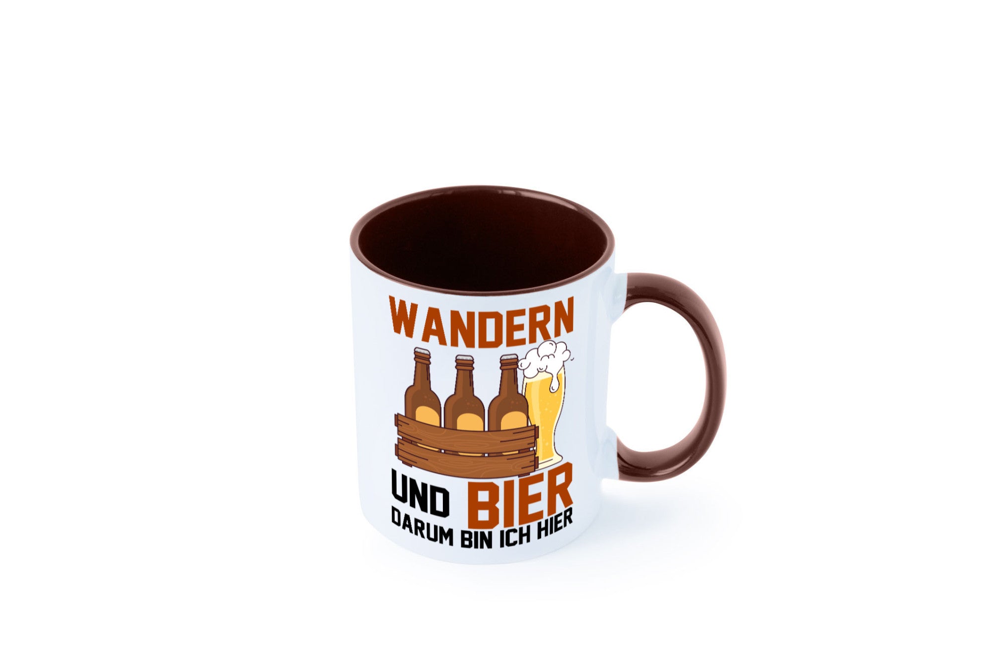 Wandern und Bier darum bin ich hier | Bierkasten lustiger Spruch Geschenk Humor