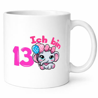 13. Geburtstag | 13 Jahre Elefant Mädchen lustig Geschenkidee Geschenk Tasse
