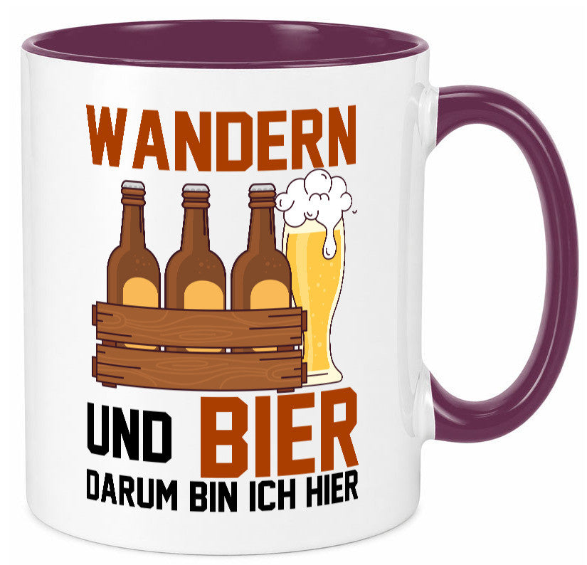 Wandern und Bier darum bin ich hier | Bierkasten lustiger Spruch Geschenk Humor